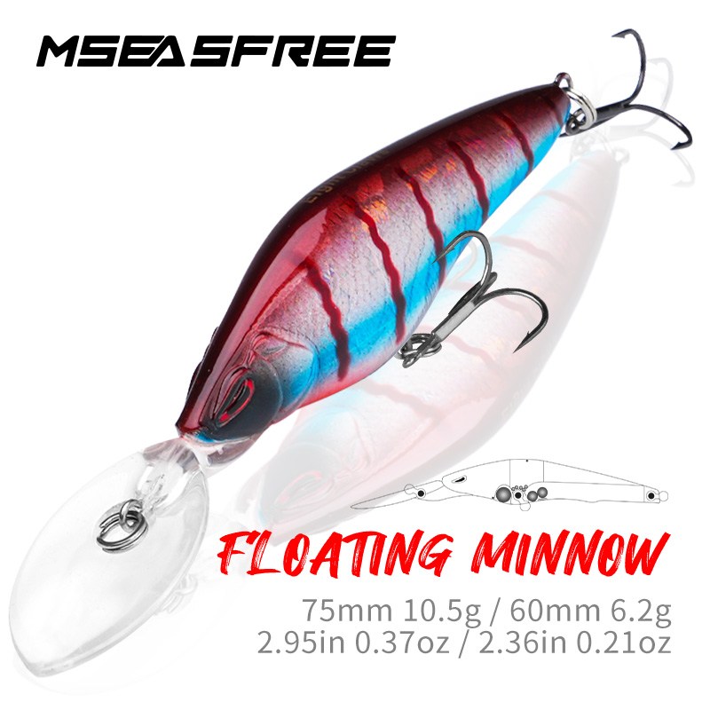 Fishing Lure Topwater - MSEASFREE Приманка-гольян, плавающие воблеры 75 мм,